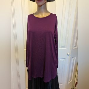 Eileen Fischer Purple Long Sleeve Pullover Round Neck Women's Top Size XXS NWT